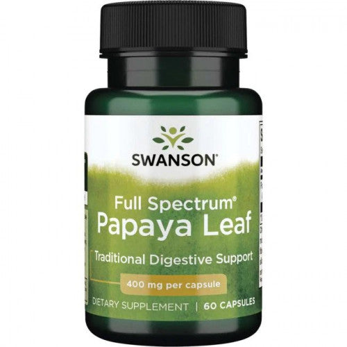 Folha de mamão de espectro completo, 400 mg