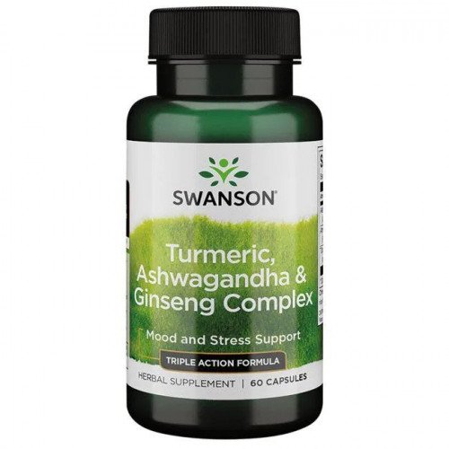 Complexo de cúrcuma, ashwagandha e ginseng