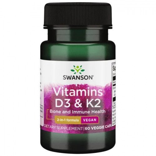 Vitaminas D3 e K2 - 125mcg e 100mcg