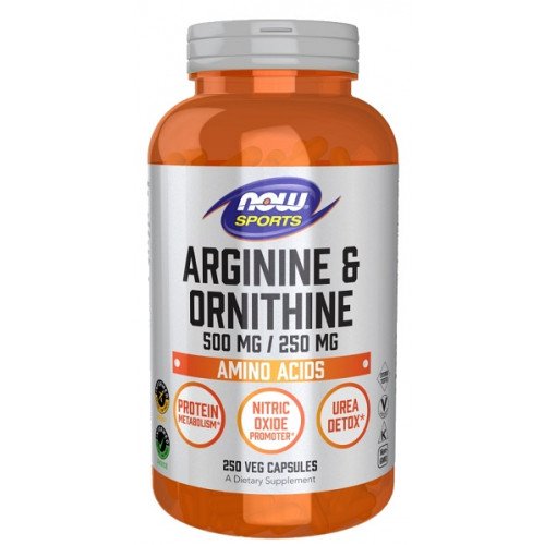 Arginina e Ornitina - Arginina e Ornitina, 250 vcaps, Now Foods
