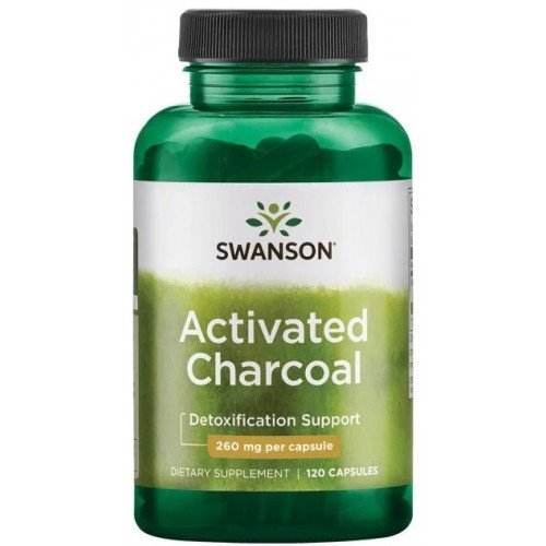 Carvão Ativado, 260 mg, 120 Cápsulas, Swanson