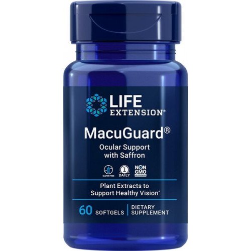 MacuGuard, Suporte Ocular com Açafrão, 60 Cápsulas Softgel, Life Extension