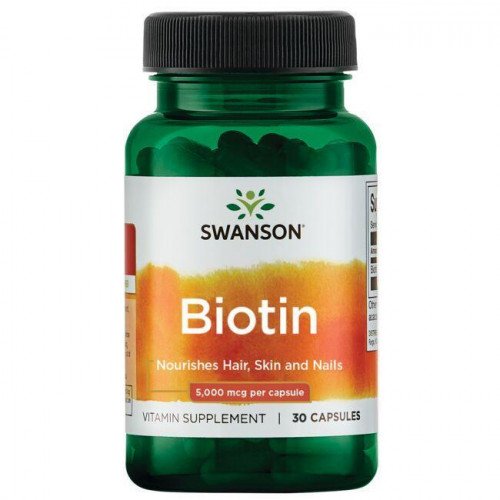 Biotina, 5,000 mcg, 30 Cápsulas Veganas, Swanson