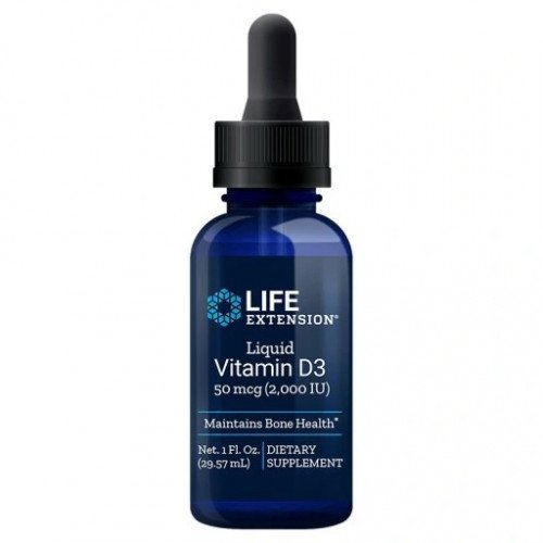 Vitamina D3 líquida 2000 UI, 29,57 ml, Life Extension