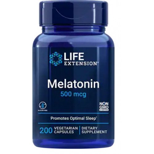 Melatonina, 500mcg, 200 pastilhas vegetarianas, Life Extension