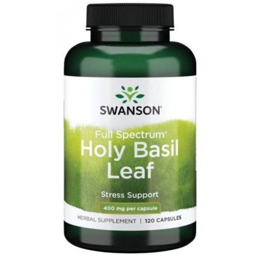 Folha de Manjericão Sagrado 800 mg, 120 Cápsulas, Swanson