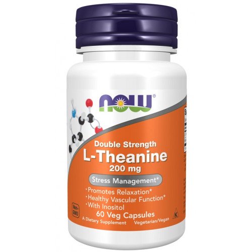 L-Teanina Dupla Força 200 mg, 60 Cápsulas Vegetarianas, Now Foods