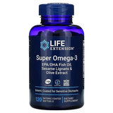 Óleo de peixe Super Ômega-3 com EPA/DHA, 120 cápsulas gelatinosas com revestimento entérico, Life Extension