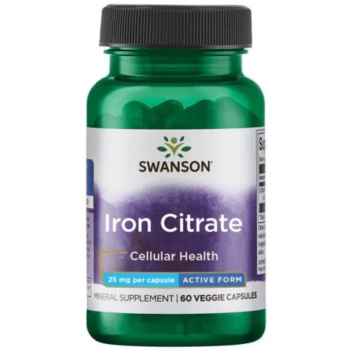 Citrato de Ferro 25 mg, 60 Cápsulas, Swanson