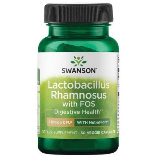 Probiótico Lactobacillus Rhamnosus com FOS, 60 Cápsulas, Swanson