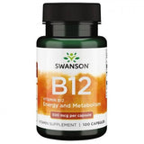 Vitamina B12 1000 mcg + Folato, Morango, 100 Pastilhas, Swanson