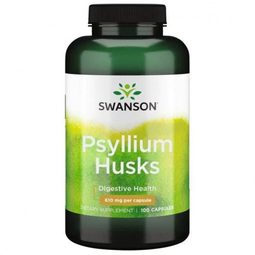 Cascas de Psyllium, 610 mg, 100 Cápsulas Veganas, Swanson
