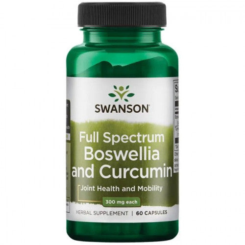 Boswellia e curcumina de espectro completo, 300 mg