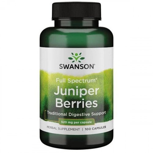 Bagas de zimbro de espectro completo, 520 mg