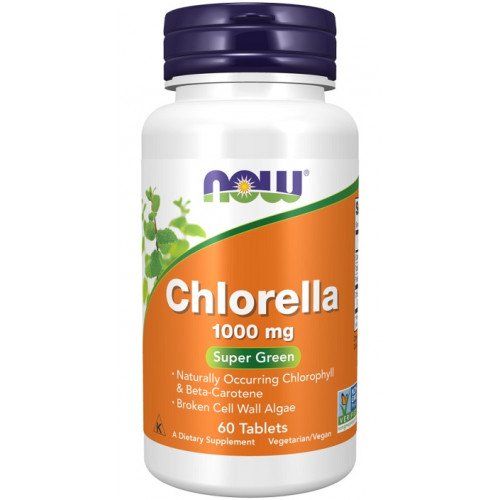 Chlorella 1000 mg, 60 comprimidos, Now Foods