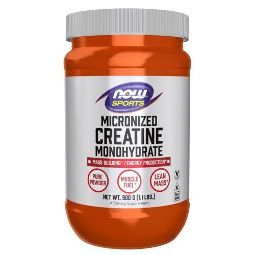 Monohidrato de Creatina Micronizada, 500 gramas, Now Foods