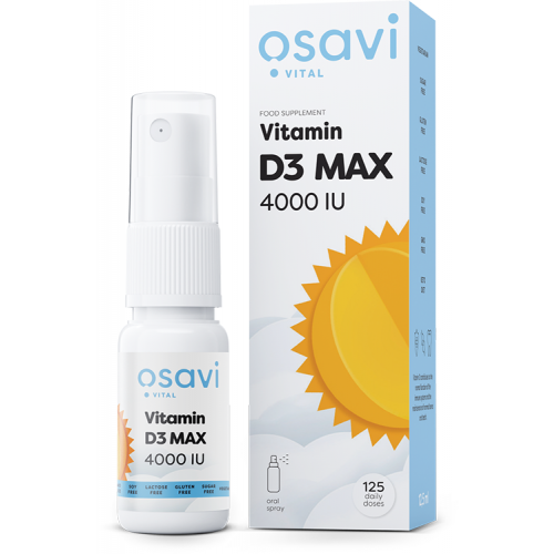 Vitamina D3 MAX, Oral Spray, 4000 UI Spray, 12,5 ml, Osavi