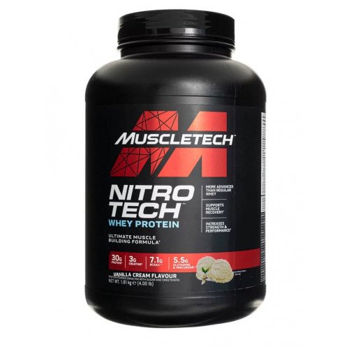 MusleTech Nitro Tech Whey Protein, Morango, 1820 g, MuscleTech
