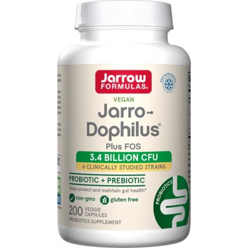 Jarro Dophilus + FOS 35 mg, 200 Cápsulas Vegetais, Jarrow Formulas