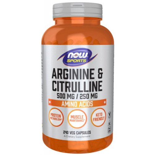 Arginina e Citrulina, 240 vcaps, Now Foods