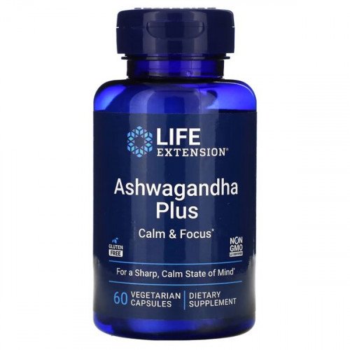 Ashwagandha Plus Calma e Foco, 60 cápsulas, Life Extension