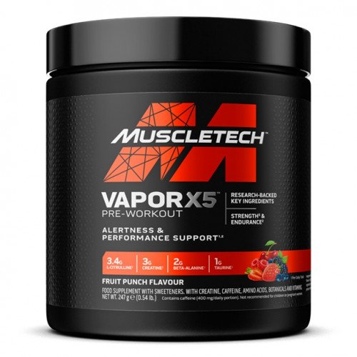 VaporX5®, Pré-treino, Ponche de Frutas, 250g, MuscleTech