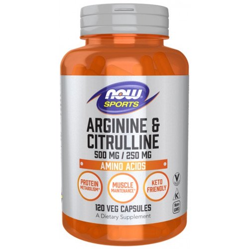 Arginina e Citrulina, 120 vcaps, Now Foods