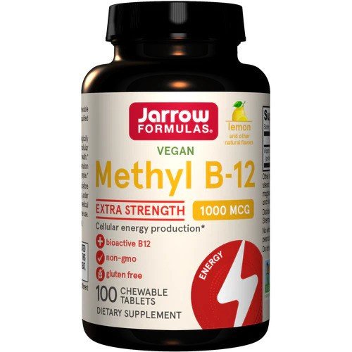 Metil B-12 1000 mcg e Metil Folato 400 mcg, Limão, 100 Comprimidos Mastigáveis, Jarrow Formulas