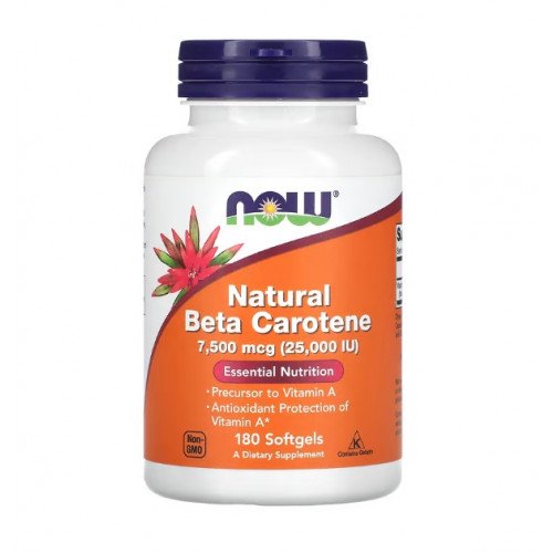 Beta Caroteno Natural - 25.000 UI, 180 softgels, Now Foods