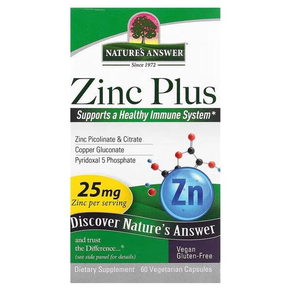 Zinco Plus - 60 cápsulas vegetais - Nature's Answer