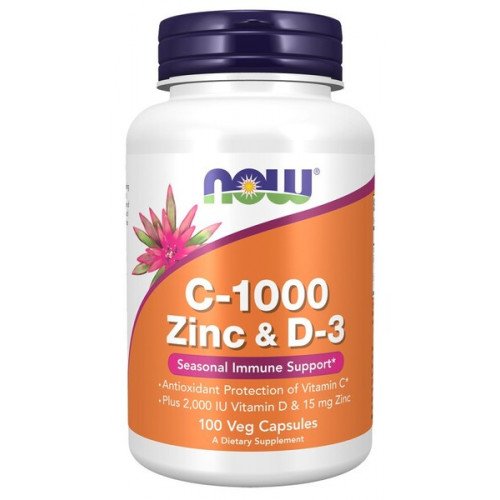 C-1000 Zinco e D-3, 100 vcaps, Now Foods