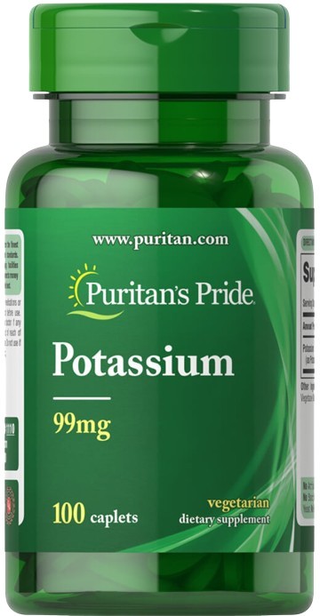 Potássio, 99mg - 100 comprimidos - Puritan's Pride