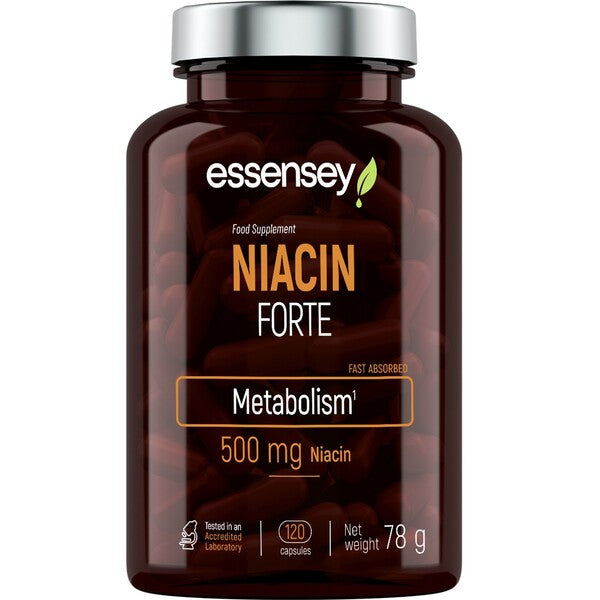 Niacina Forte, 500mg - 120 cápsulas - Essensey