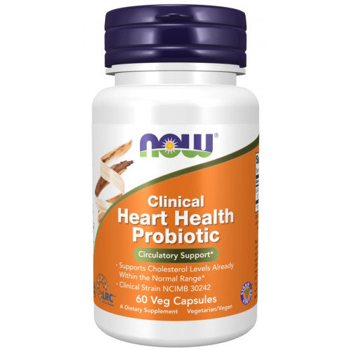 Probiótico para a saúde clínica do coração, 60 vcaps, Now Foods