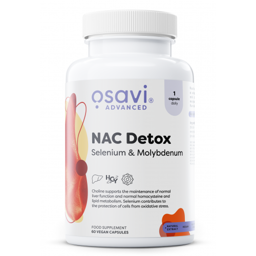 NAC Detox, Selênio e Molibdênio, 60 Cápsulas, Osavi