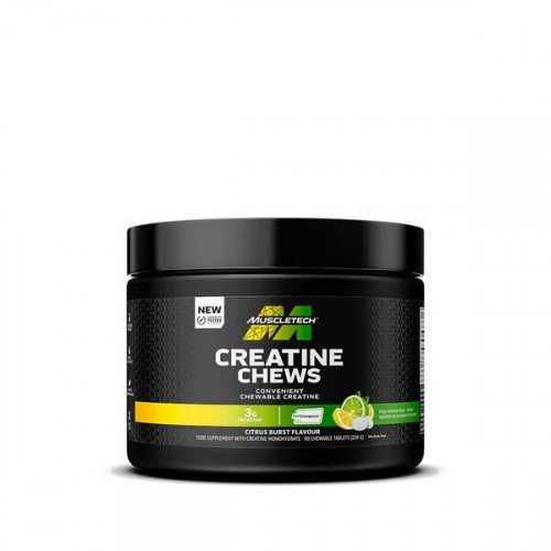 Creatina Mastigável, Citrus Burst, 1g, 90 Comprimidos Mastigáveis, MuscleTech
