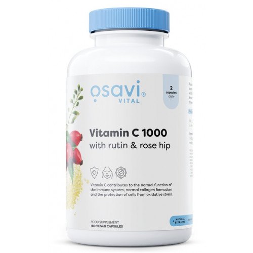 Vitamina C 1000 com Rutina e Rosa Selvagem, 180 Cápsulas, Osavi