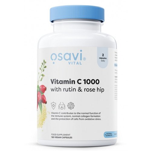 Vitamina C 1000 com Rutina e Rosa Selvagem, 120 Cápsulas, Osavi