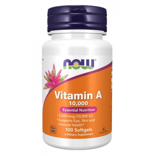 Vitamina A, 10.000 UI, 100 softgels, Now Foods