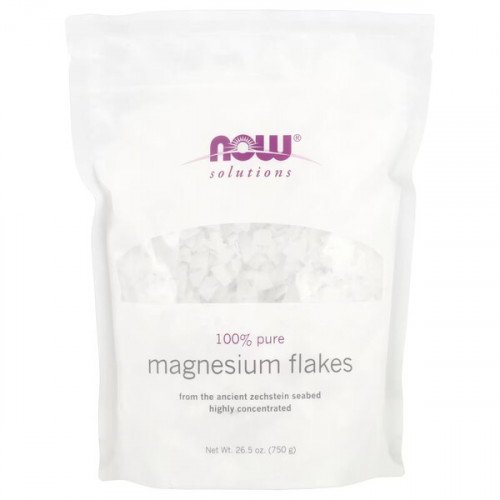 Flocos de magnésio 100% puro, 750 gramas, Now Foods