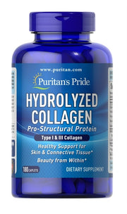 Colágeno Hidrolisado - 180 cápsulas - Puritan's Pride